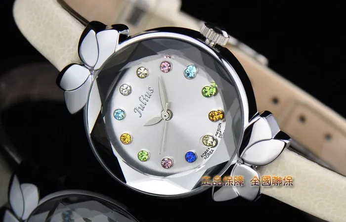 Lady Wrist Watch Quartz Woman Hours Best Fashion Dress Korea Bracelet Brand Leather Multicolored Crystal Knot Julius Box 627