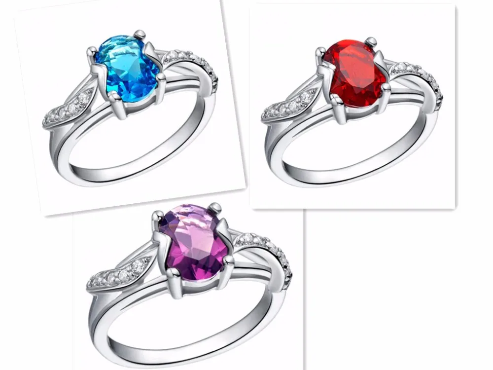 Uloveido уникальные женские кольца с кристаллами циркония серебряного цвета