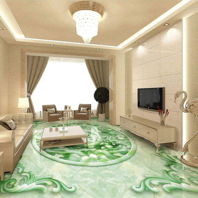 Фотообои 3D с рисунком счастливого персонажа в китайском стиле|floor wallpaper|mural