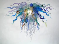 hand blown stained glass chandelier
