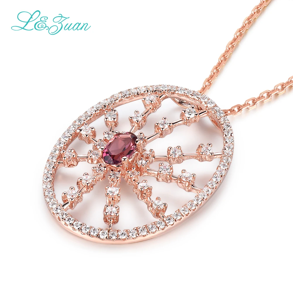 L & zuan розовое золото серебро 925 пробы натуральный 0.42ct турмалин красный камень