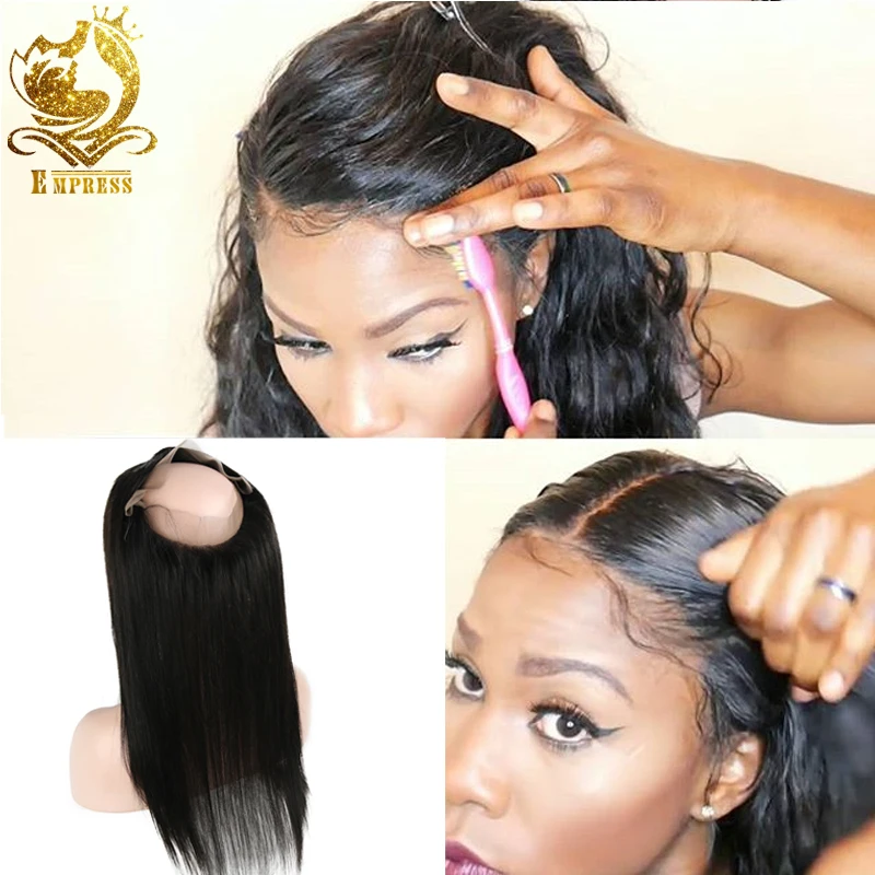 Предварительно Сорвал 360 Кружева Фронтальная Закрытие 8А Фасады С детские Волосы