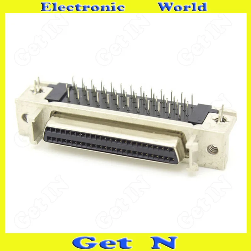 2 шт. SCSI соединитель DB50P Женская головка 90 градусов для AMP DB50 женский угловой