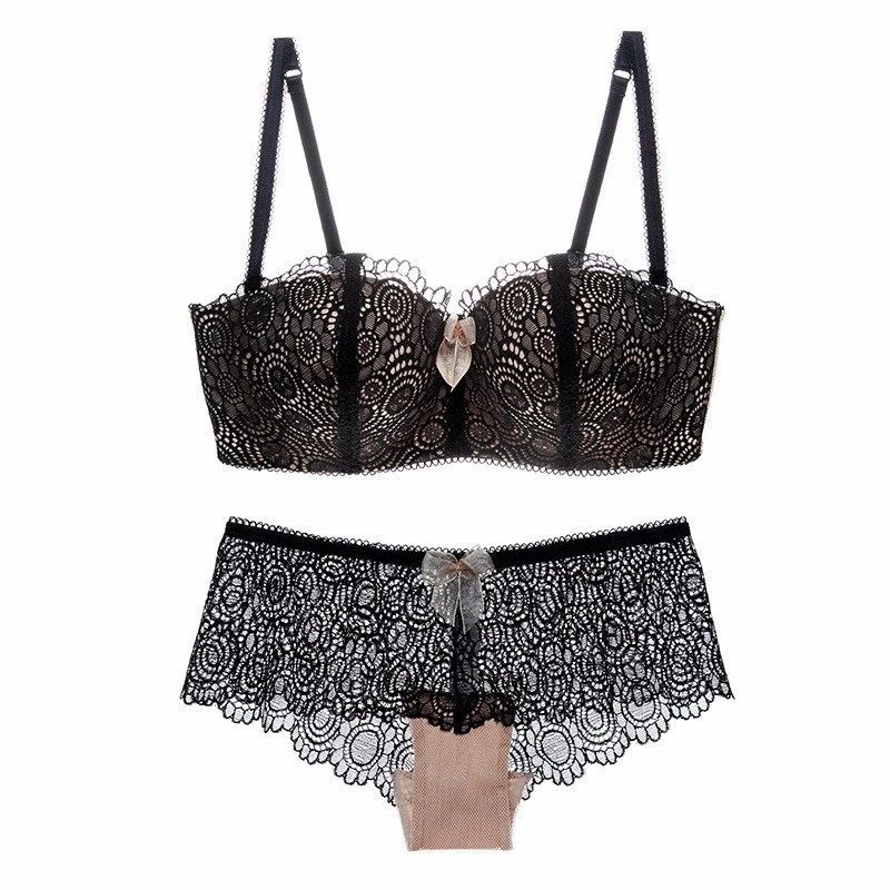 Сексуальная нажмите вверх бюстгальтер с трусиками романтические кружева