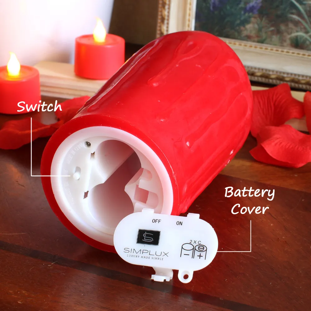 Свеча столб GiveU 3D мерцающие свечи с таймером и дистанционным управлением