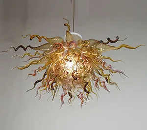 

Modern Design Cheap Multi Colored Hand Blown Glass Shade Italian Murano Chandelier with 6 LED Bulbs