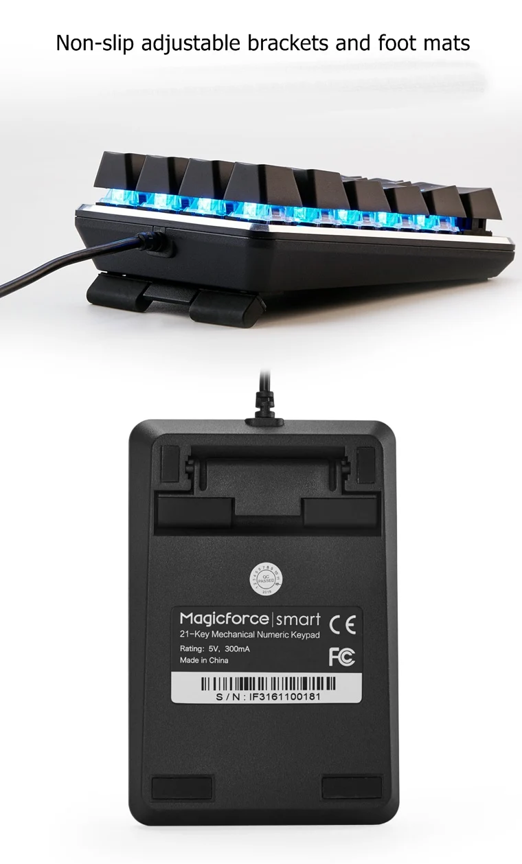 Magicforce смарт-21-ключ USB Проводная клавиатура с подсветкой механический Цифровой настольный Тетрадь клавиатура GATERON/вишня Механическая ось PBT