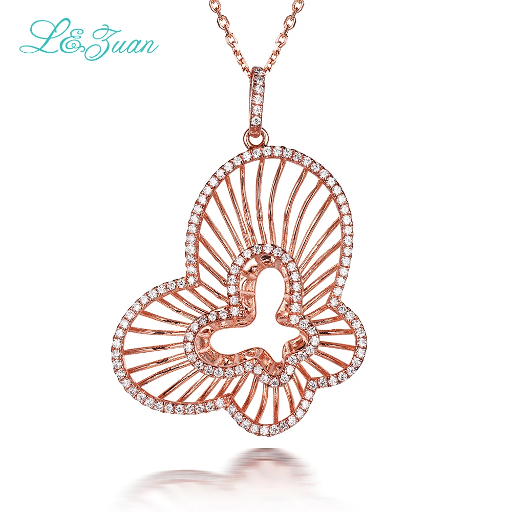 L & zuan серебро 925 пробы 1 карат камень белая бабочка Кулон модное ювелирное изделие