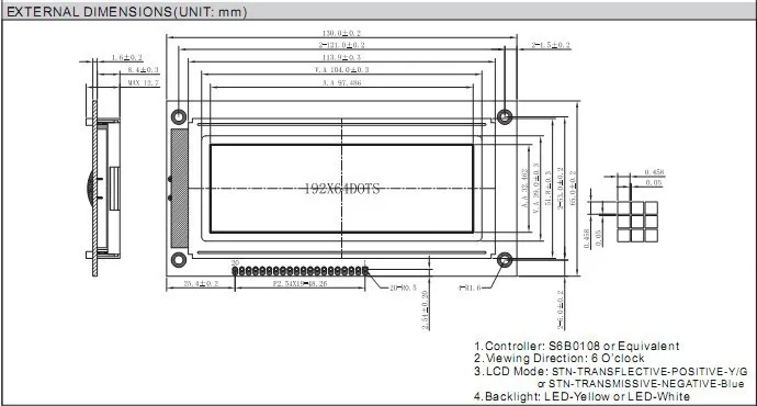 5 в графический отрицательный ЖК-модуль дисплей экран LCM 19264 192X64 192*64 встроенный KS0108 светодиодный подсветка желтый/синий/серый
