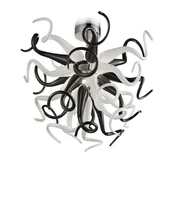 new home decor contemporary led art white and black flower chandelier pretty hand blown glass ac 110120220240v