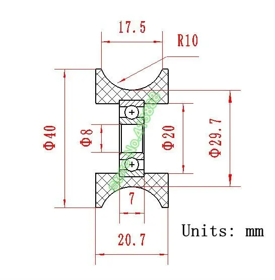 U-образный шаровой подшипник 0840UU BU0840 608ZZ 608Z 608 оконный и дверной подшипник 8x40x20,7 мм направляющий шкив герметичный рельс