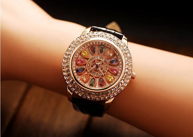 2016 роскошные элегантные женские Брендовые Часы для женщин из натуральной кожи с