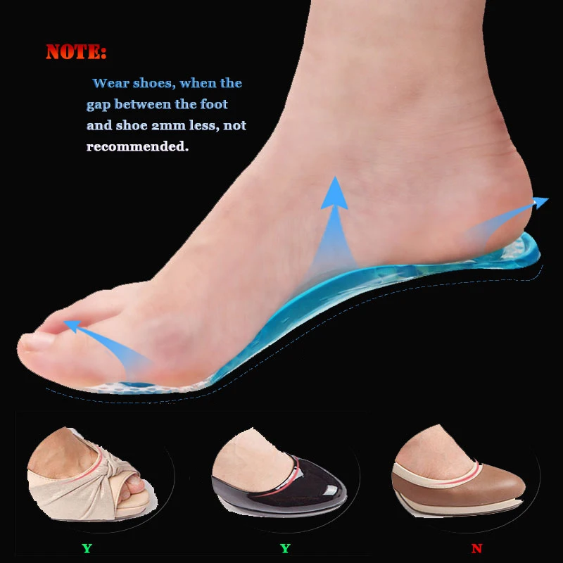 1 Пара 3/4 прозрачный Силиконовый Гель Ортопедические для плоскостопие