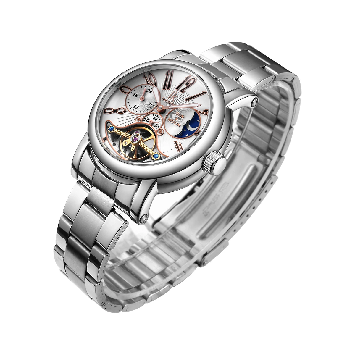 Часы наручные IK Мужские механические брендовые автоматические с браслетом из