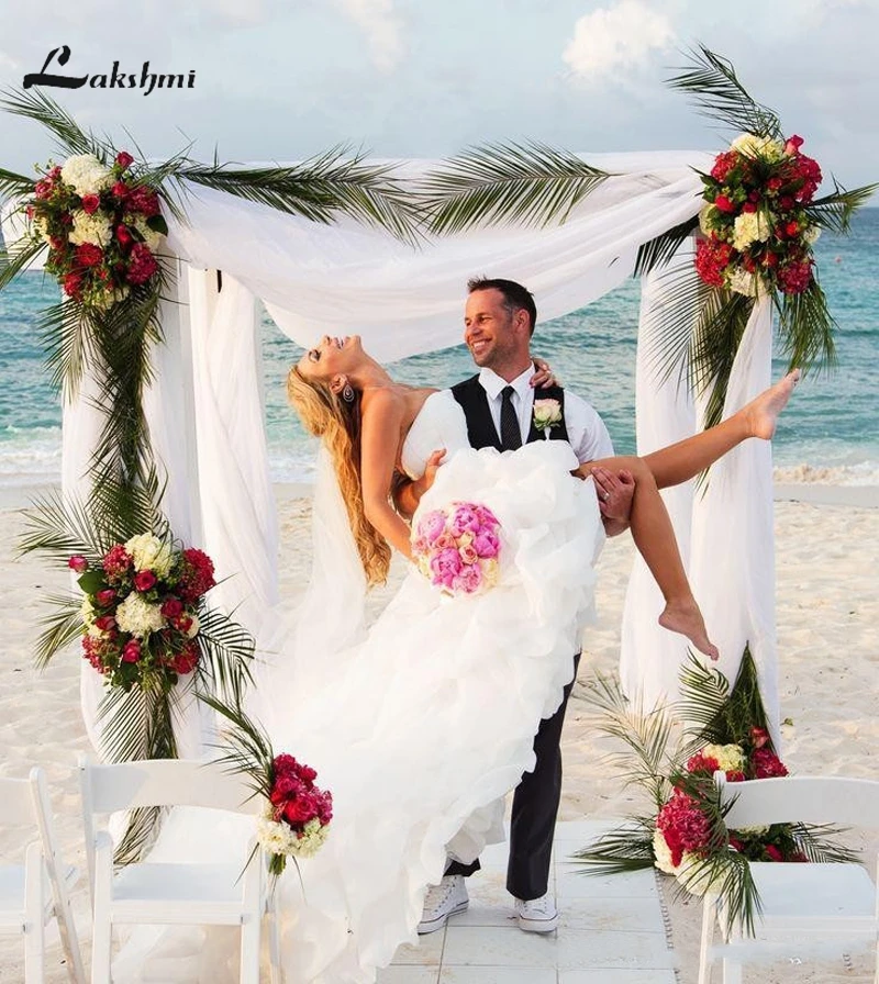 Индивидуальный заказ платье без бретелей Свадебные платья из органзы с оборками