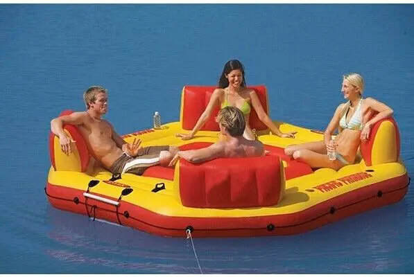 4 х местный надувной водный поплавок Intex для семейвечерние НКИ остров водные виды