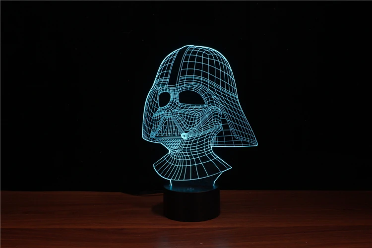 Free Shipping Famous Fantasy Movie Role Souvenir 3D Led Nite Lite Darth Vader Shape with FCC/RoHS Certificate YJM-3066 | Лампы и
