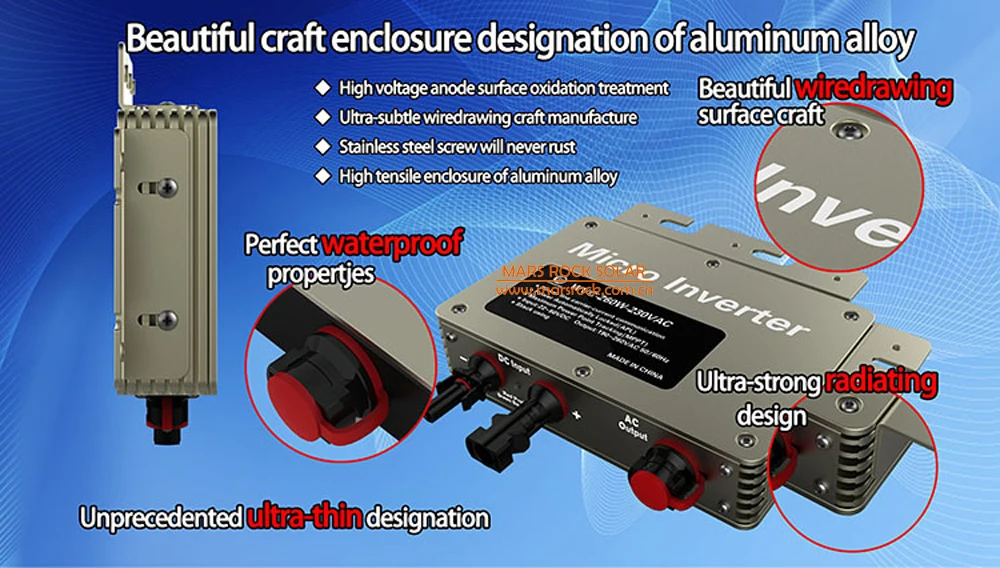 Водонепроницаемый IP65! 300 Вт сетчатый микро инвертор с функцией связи для 22 50VDC 80