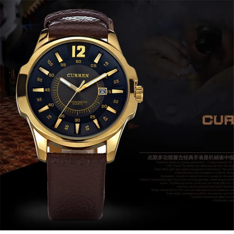 горячее надувательство Последним Luxury Brand Curren Мужчины Бизнес Часы Мода