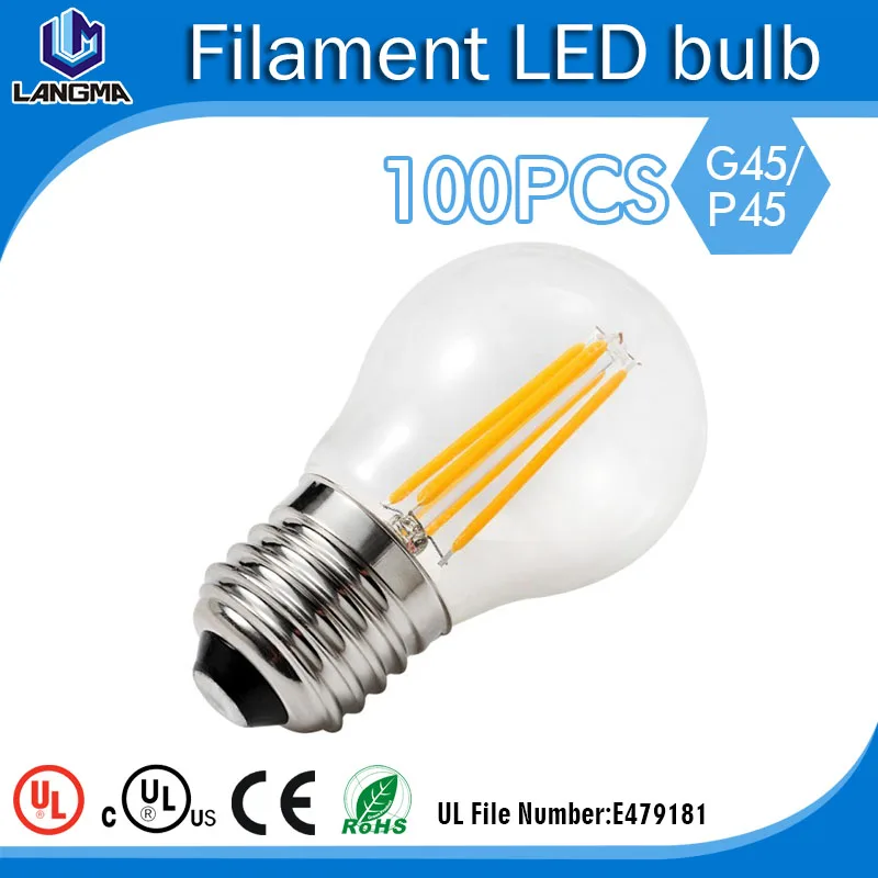 100 шт. в упаковке 2 Вт 4 E26/E27 малый/мини светодиодные лампы миру затемнения vintage