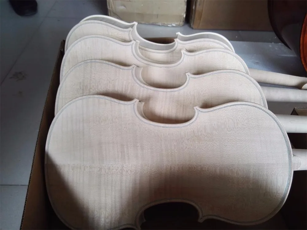Unfinshed Flamed Maple Wood Back White 4/4 Violin Europen Spruce Top |
