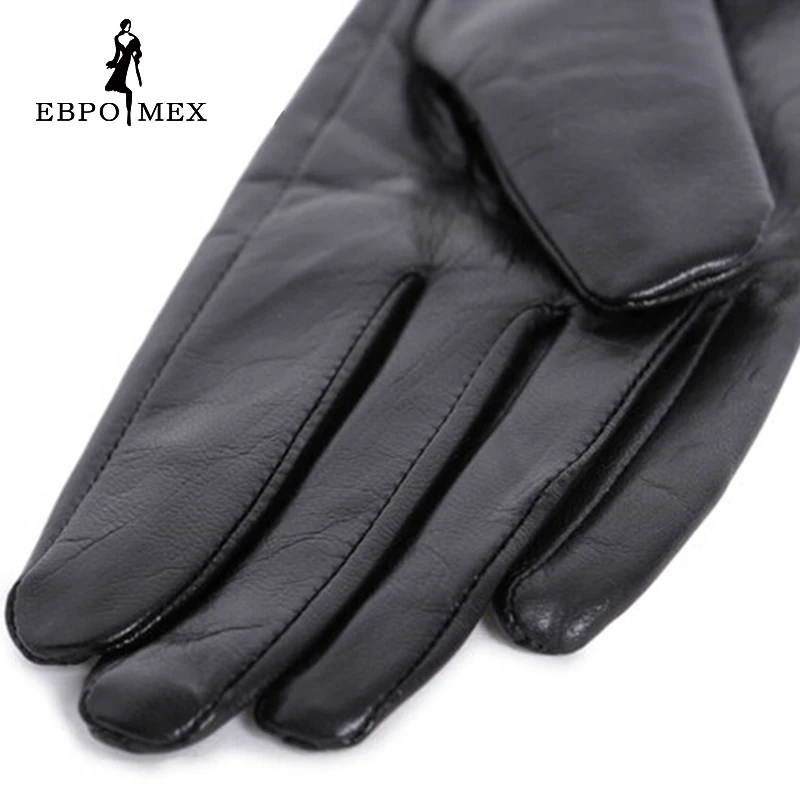 2016кожаные перчатки,Натуральная Кожа, Черный,красный,бежевый, гофрирование дизайнженские кожаныеперчатки, кожаные зимние перчатки, бренд ж... от AliExpress WW