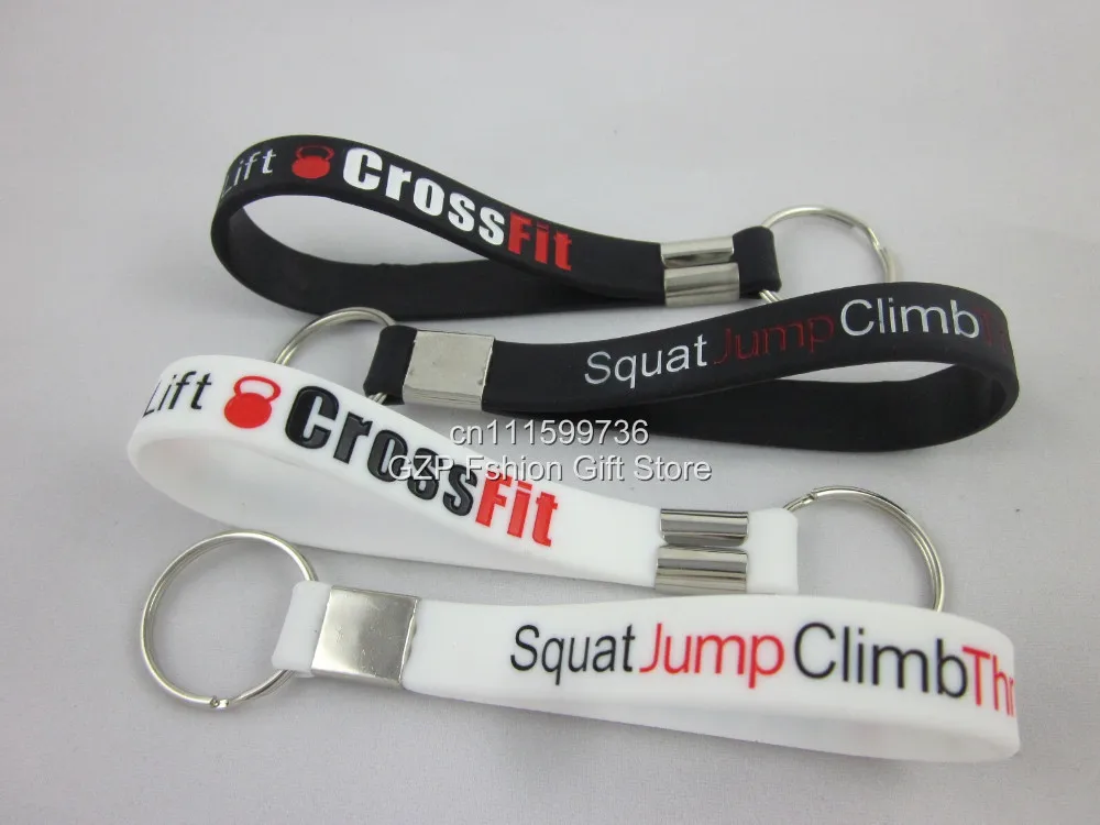 25 шт./лот CROSSFIT приседания прыгать восхождение пледы Лифт Крест Fit Браслет брелок кольцо держатель