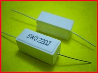 free shipping 50pcs 5w 0 22 euro cement resistance 0 22 ohms ceramic resistor 5wr22j electronic component