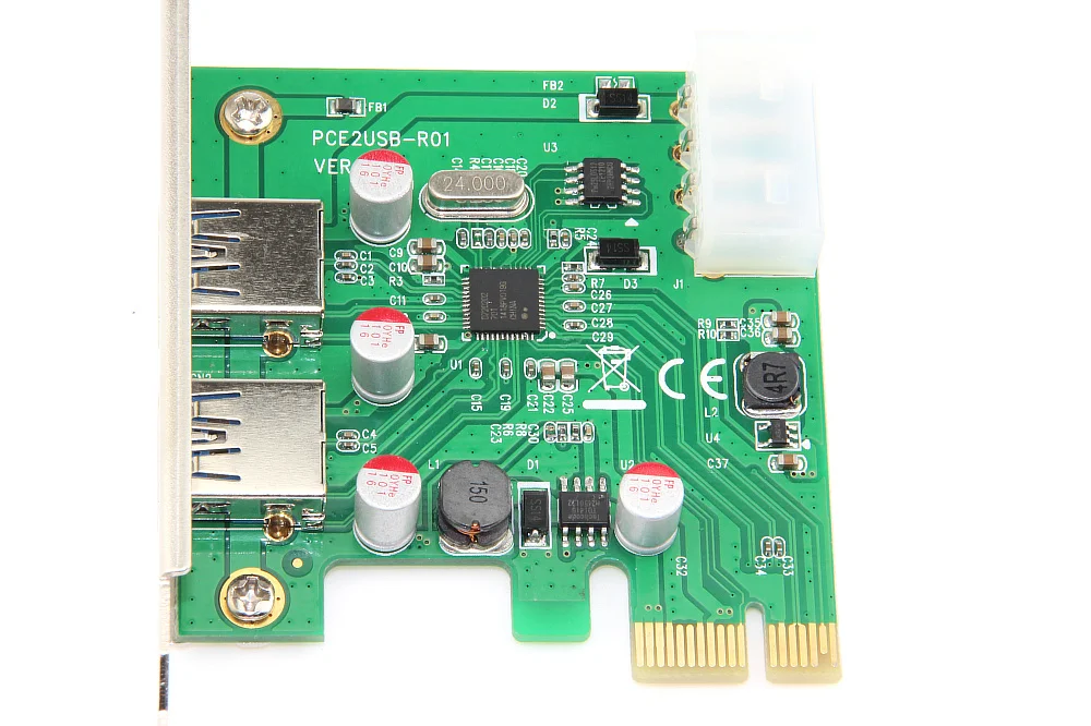 Pci e pci usb 3 0 адаптер расширения карты добавить на 2 порта 4 контактный источник