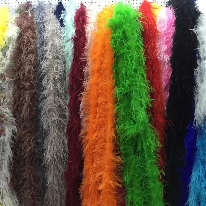 

New Arrival 2yards/Lot Ostrich Feather Boa Costumes Trim for Party Costume Shawl Craft Colours Available