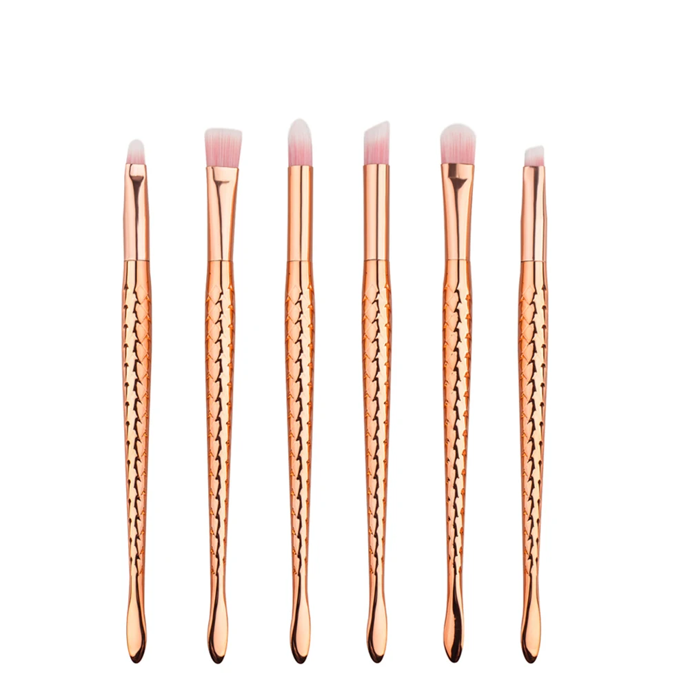 6 шт. Роза Золотой Тон Ручка нейлон волос Основа для макияжа лица Румяна Расчёски