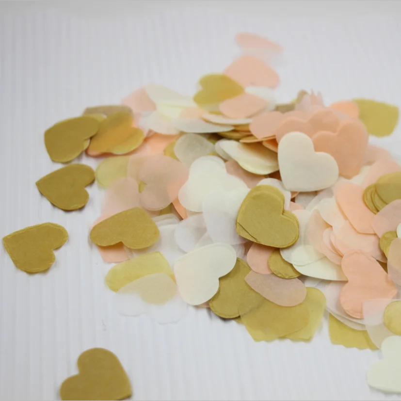 10 г/пакет персик золото конфетти | Сердце Конфетти свадебный душ настольные Декор