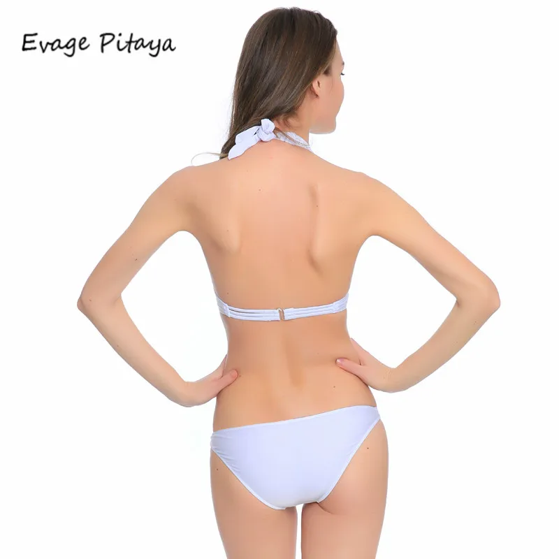 Sexy white Red Bandeau Bikini Set Retro Bandage Swimsuit underwire push up Biquini 2017 Swimwear Female swiming suit |