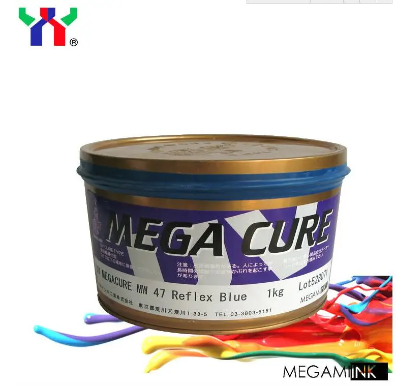 MOQ: 1 кг Япония MEGAMI megacure УФ смещение чернил синий рефлекс для плакатов 5 дней