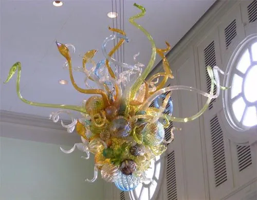 

Free Shipping AC Luxurious Hand Blown Murano Glass Colorful Flower Chandelier