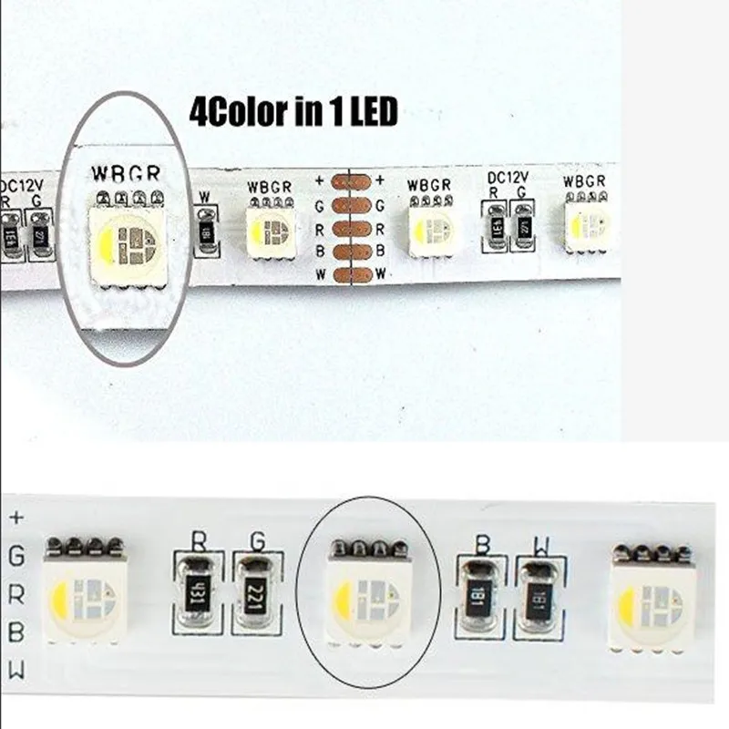 DC24V/12 V 4 цвета в 1 PCB SMD 5050 RGBW светодиодные полосы света светодиодный RGB10MM/12 мм+ белый/теплый белый несмонтированная плата зарядного устройства/эпоксидная смола/корпус/клей/ламповый усилитель/5 M