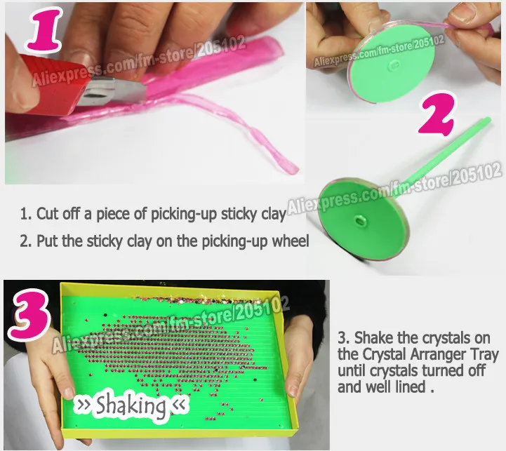 Очень полезным! DIY кристалл подобрать колеса+ липкая глина набор, чтобы забрать горячей фиксации и не горячей фиксации плоской задней части стразы для ногтей камни