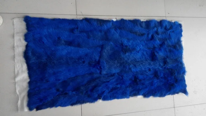 100% настоящая окрашенная кроличья тарелка/тарелка из синего кроличьего меха для
