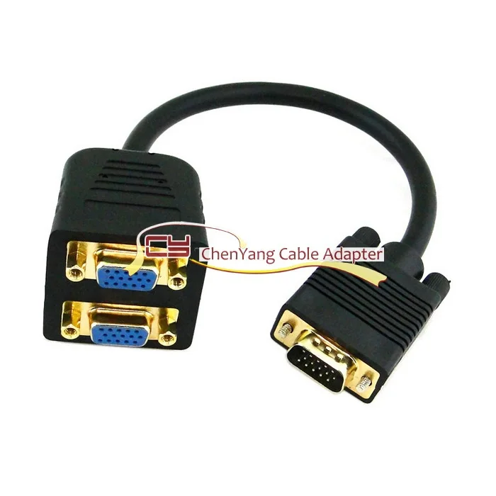 RGB, VGA, SVGA папа-2 VGA HD 15 мама сплиттер адаптер удлинитель Черный
