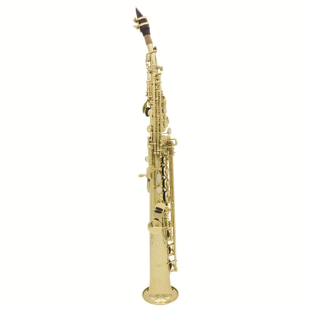 

LADE Soprano Saxophone SAX Bb Brass Lacquered Gold Body and Keys with Lubricating Cork Grease