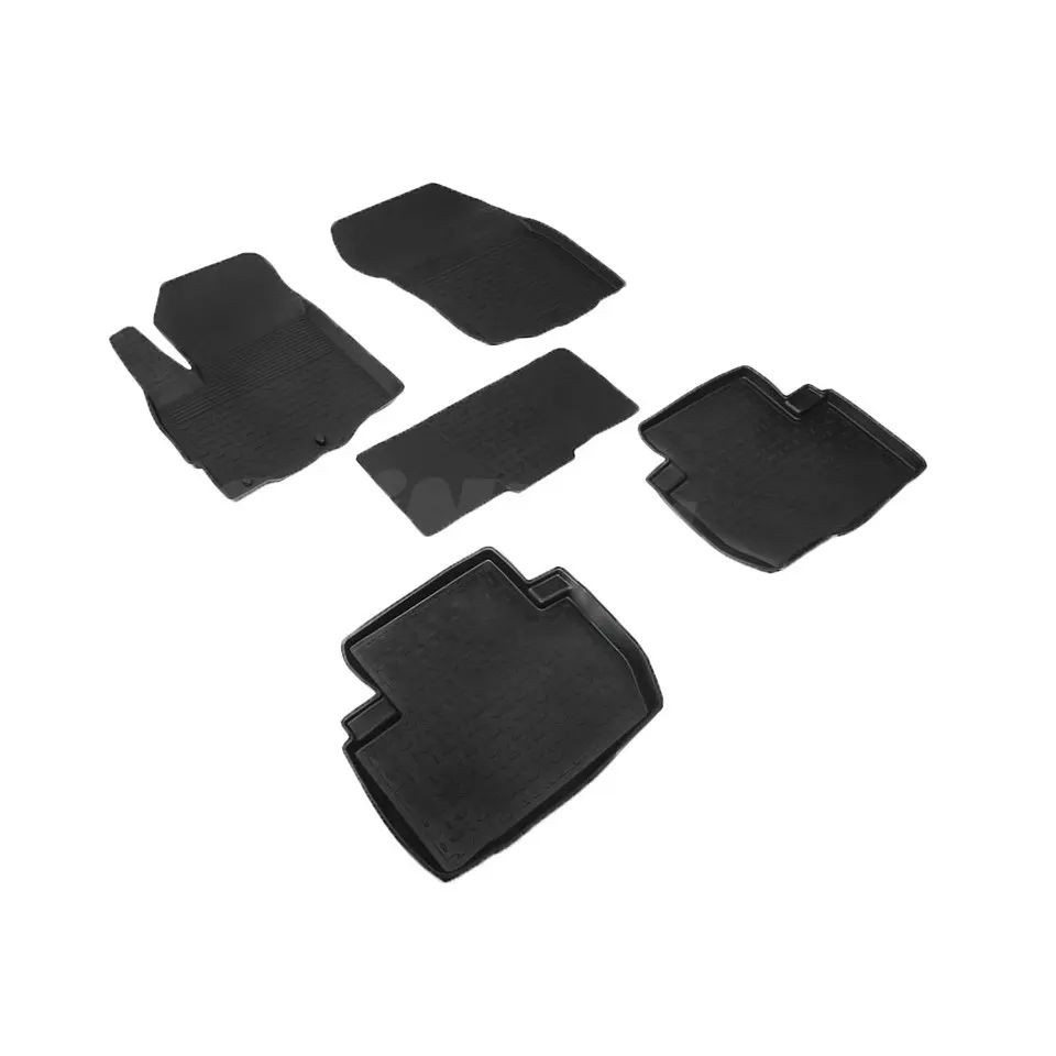 Резиновые коврики для Peugeot 4007 (2006 ) с высокими бортиками (Seintex 82129)|rubber floor mat|floor
