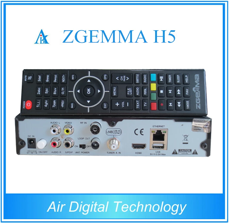 2 шт./лот Zgemma H5 комбо DVB S2 + T2/C Linux двухъядерный цифровой ТВ приемник HEVC H.265