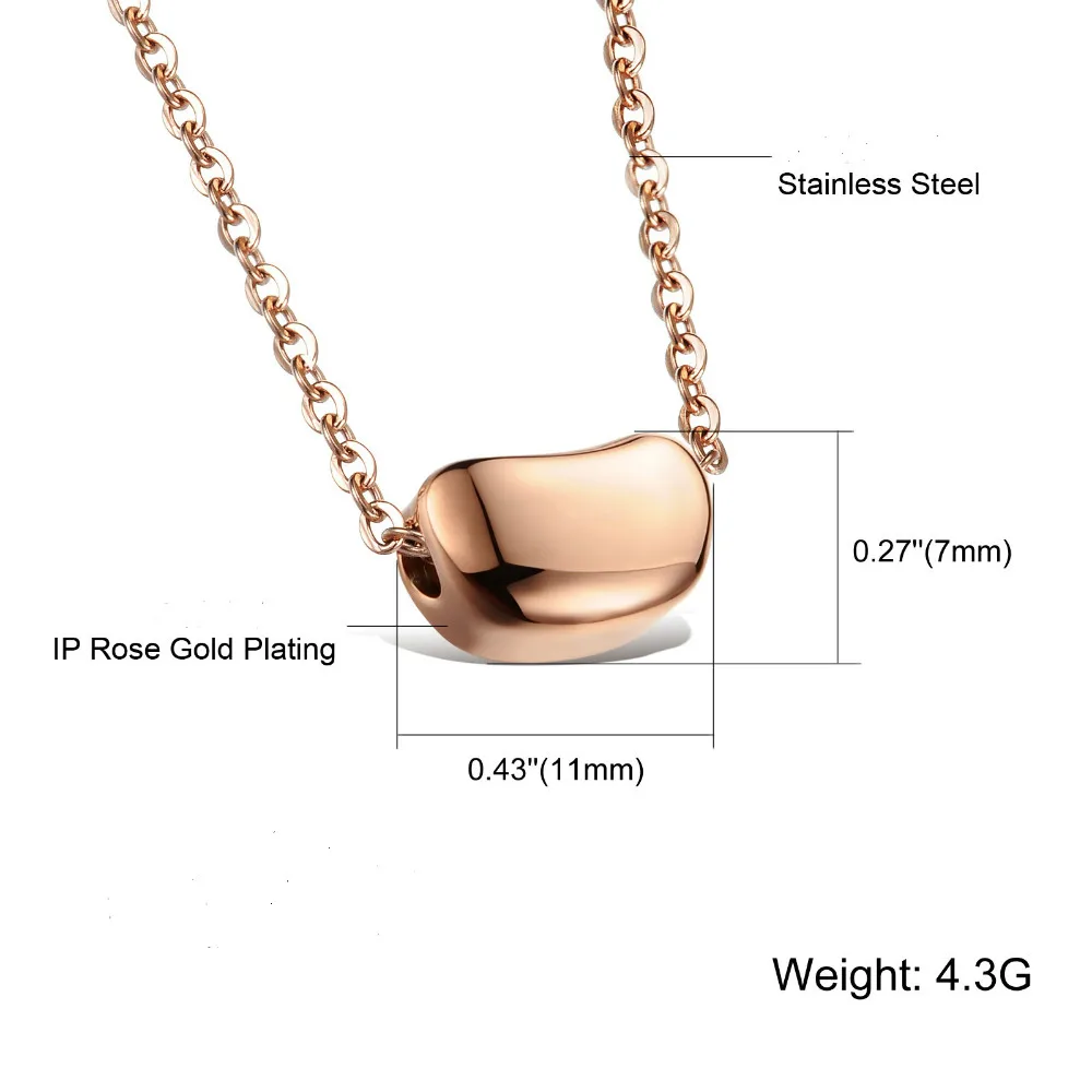 

Vacuum Plating 18 K Rose Gold High-grade Necklace Love Gift Jequirity