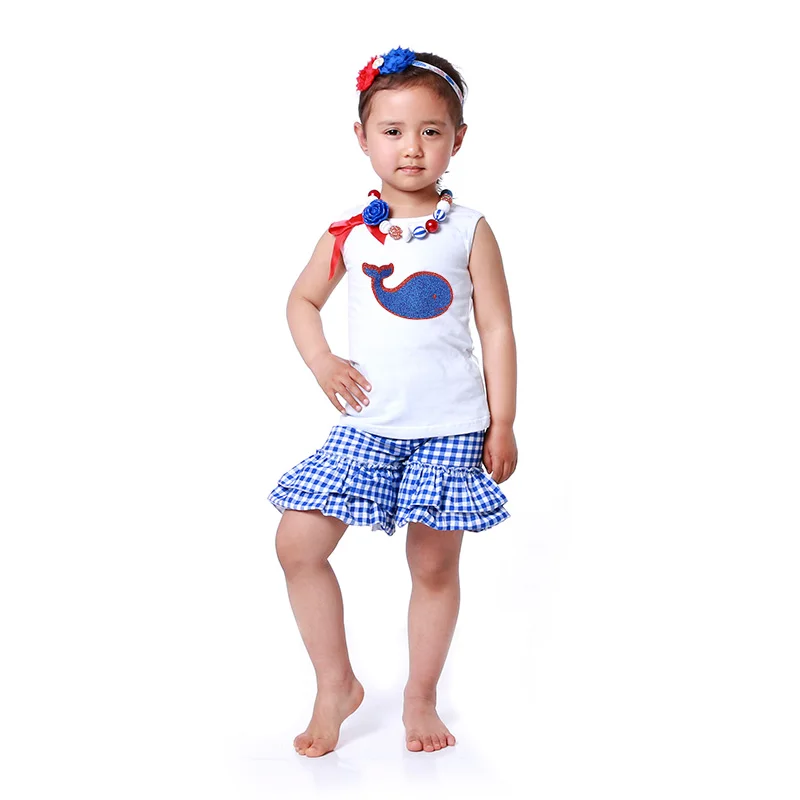 Kaiya Angel/оптовая продажа Эксклюзивная одежда для детей короткие шорты в бело синюю