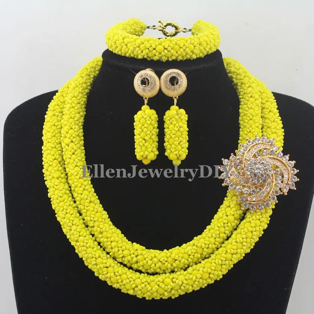

Fashionable African Beads Jewelry Sets Crystal Jewelry Set Nigerian Wedding Necklace Womens Jewellery Set Jewelry Sets W12776