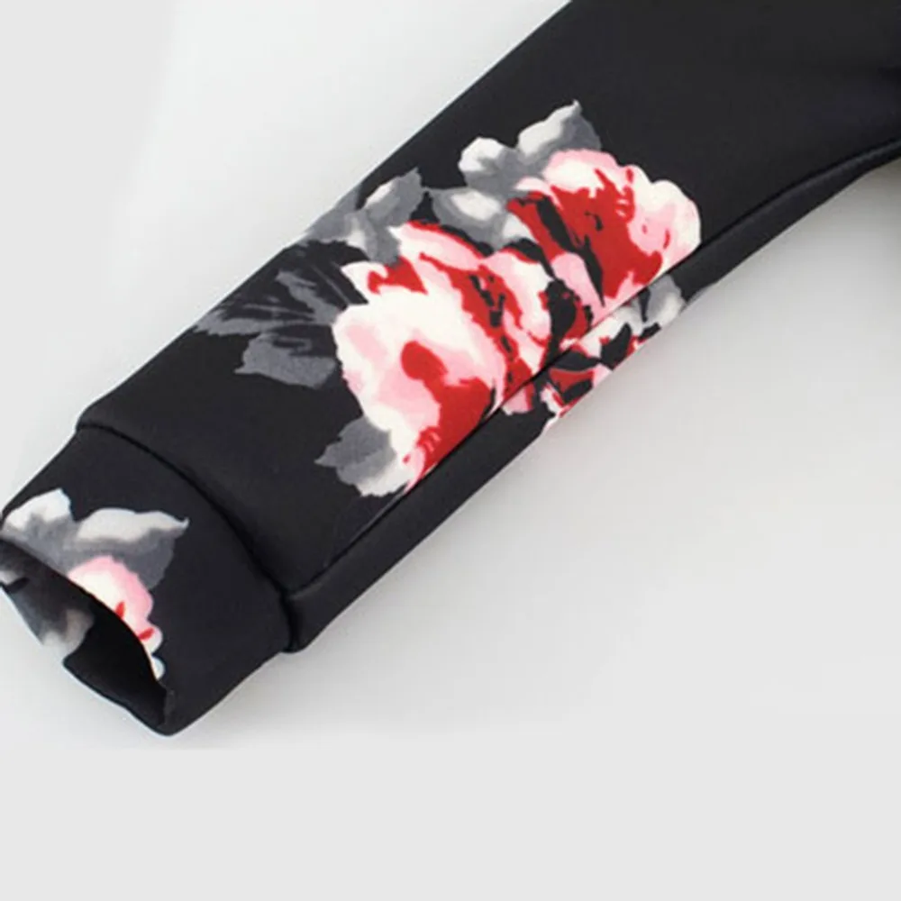 Хлопковое стильное осеннее пальто с цветочным принтом куртка на молнии для