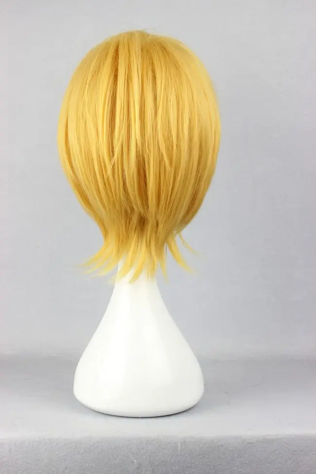 MCOSER 35 см короткие прямые синтетические блонд цвет косплей костюм парик Высокая температура волокна волос WIG-262A