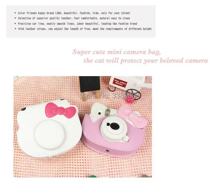 Чехол для камеры с бантом для Fujifilm Instax camera Cheki Mini hello kitty камера с плечевым ремнем
