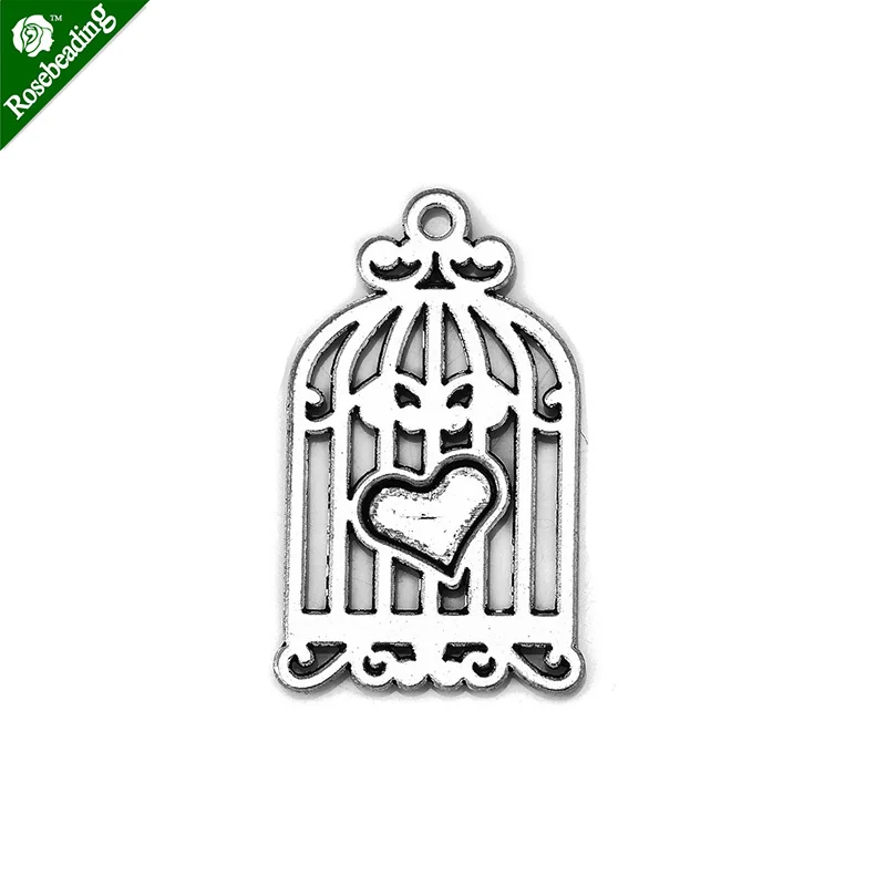 10 антикварных подвесок в клетку свободный кулон виде птицы для ожерелья подвески