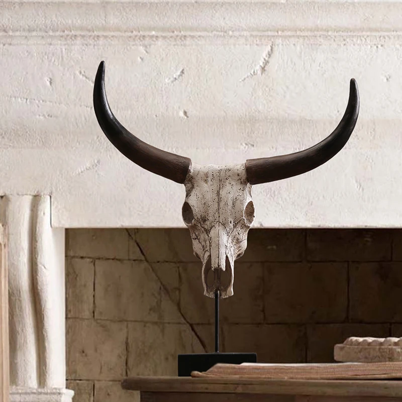 Американский деревенский череп с головой быка домашний декор креативное ремесло